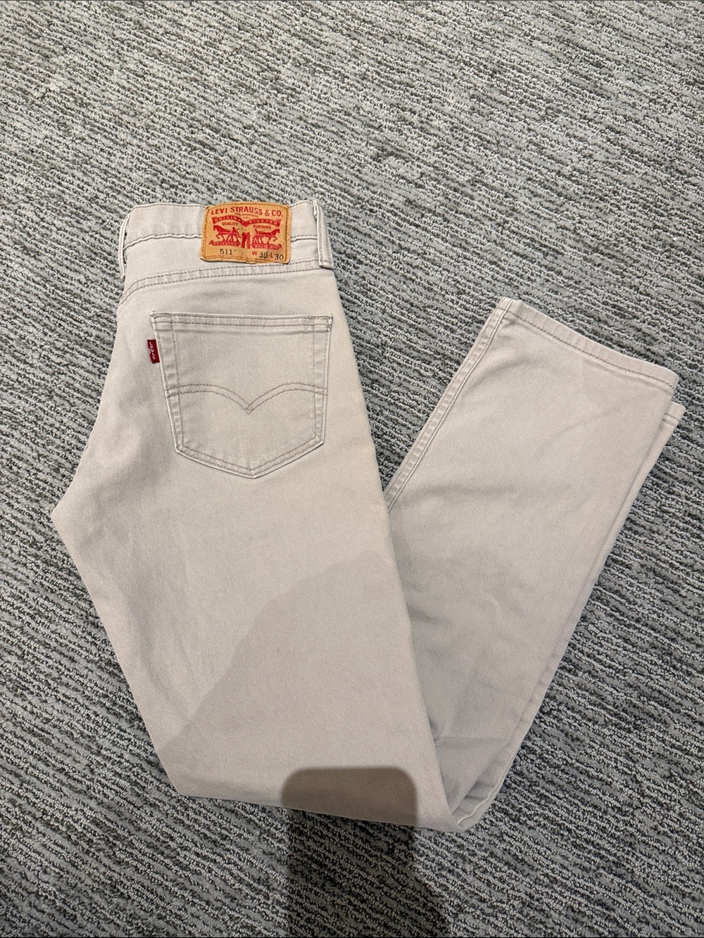 Levi's Cream Straight Leg Jeans